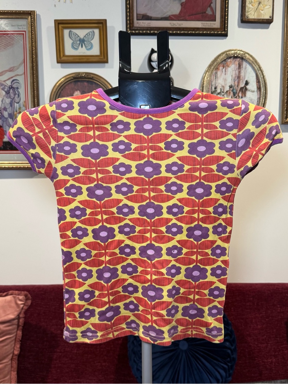Duns Sweden Organic Floral Tee - Purple & Yellow